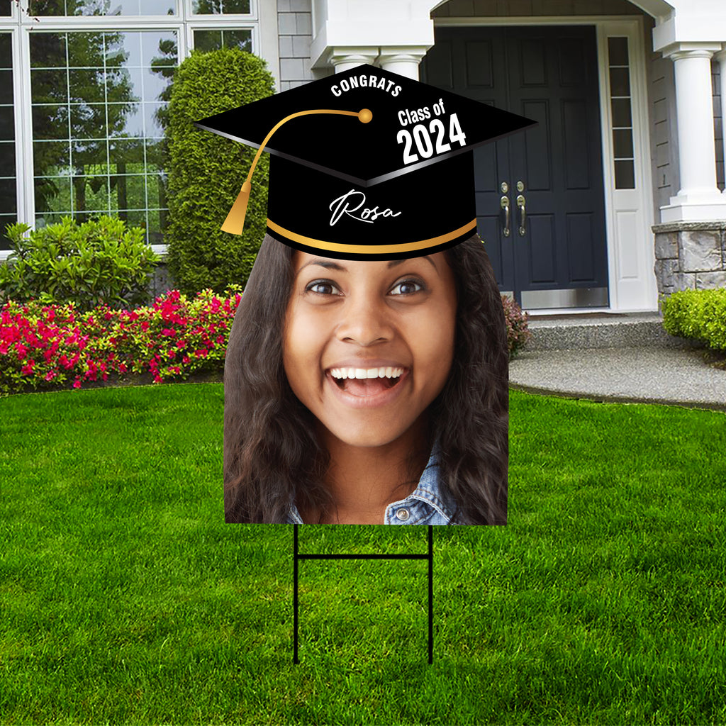 Custom Graduation Face Yard Sign 2024