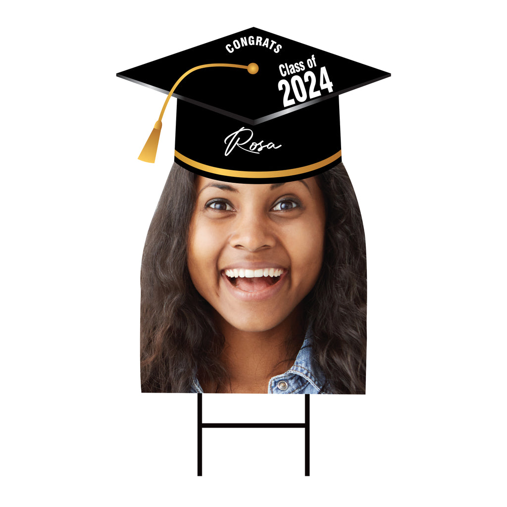 Custom Graduation Face Yard Sign 2024