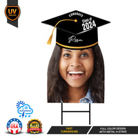 Custom Graduation Face Yard Sign 2024