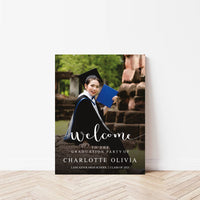 Custom Graduation Foamboard Poster Sign Photo, Personalized Class of 2025 Graduation Foamcore Welcome Sign, Graduate Celebration Sign Decor