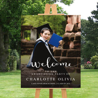 Custom Graduation Foamboard Poster Sign Photo, Personalized Class of 2025 Graduation Foamcore Welcome Sign, Graduate Celebration Sign Decor