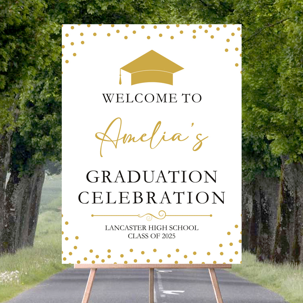 Custom Graduation Foamboard Poster Sign, Custom Class of 2025 Graduation Foam-core Welcome Sign, Celebration Sign, Personalized Foamcore