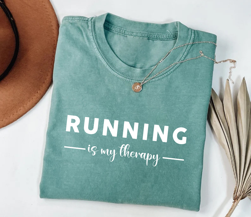 Running Is My Therapy Short Sleeve T-Shirt, Hiking Shirt