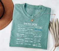 Library Card Due Date Short Sleeve T-Shirt, Library Card Shirt, Book Lover Shirt