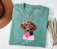 Personalized Dog Valentine Short Sleeve T-Shirt, Dog Owner Valentines Gift Shirt