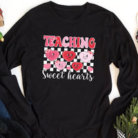 Teaching Sweethearts Teacher Long Sleeve Shirt, Valentine Gifts Shirt