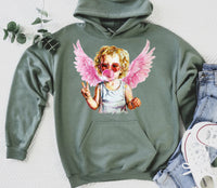 Blowing Bubble Cupid Hoodie, Valentine's Day Hoodie