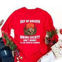 Out of Breath Hiking Society Long Sleeve Shirt, Funny Hiking Shirt