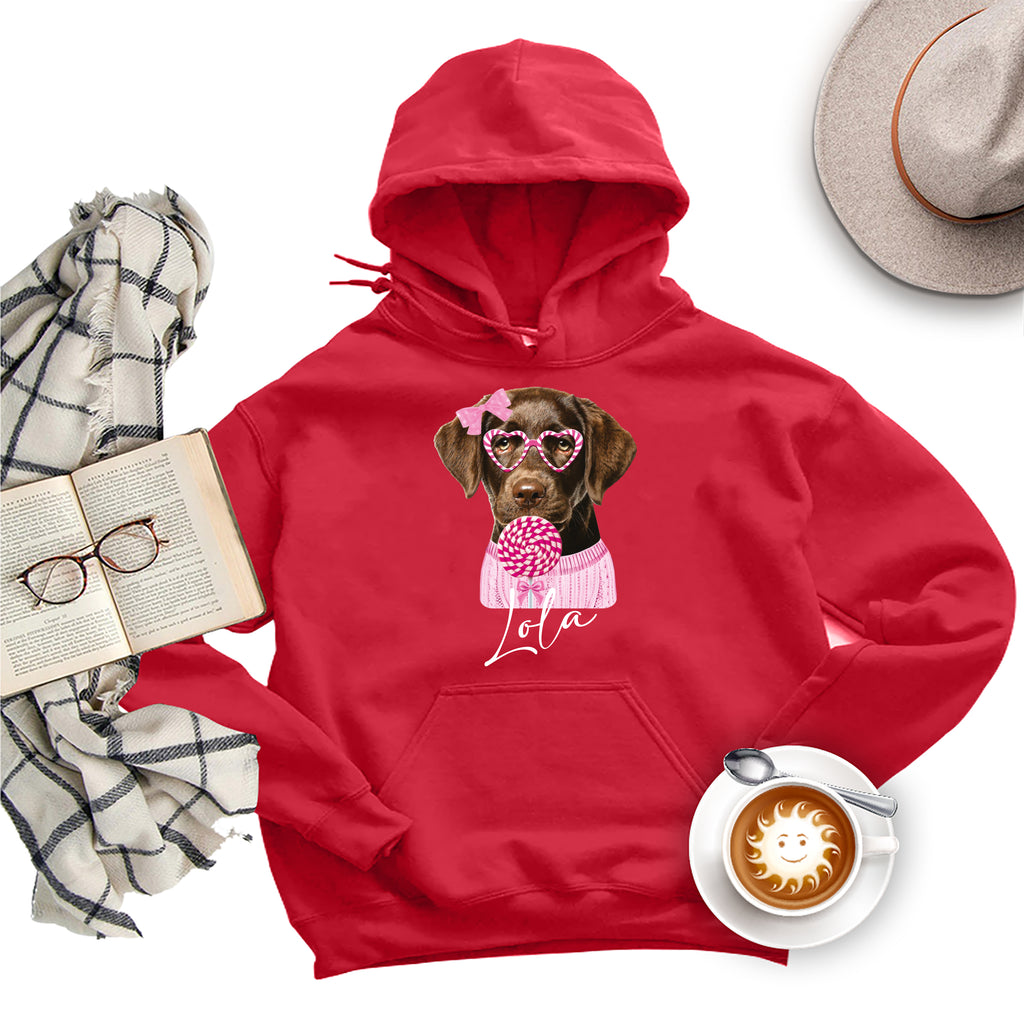 Personalized Dog Valentine Hoodie, Dog Owner Valentines Gift Hoodie