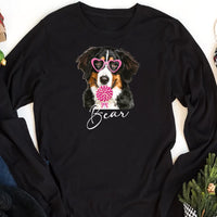 Personalized Dog Valentine Long Sleeve Shirt, Dog Owner Valentines Gift