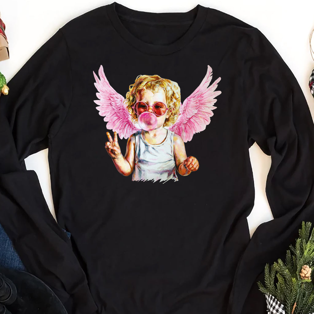 Blowing Bubble Cupid Long Sleeve Shirt, Valentine's Day Shirt