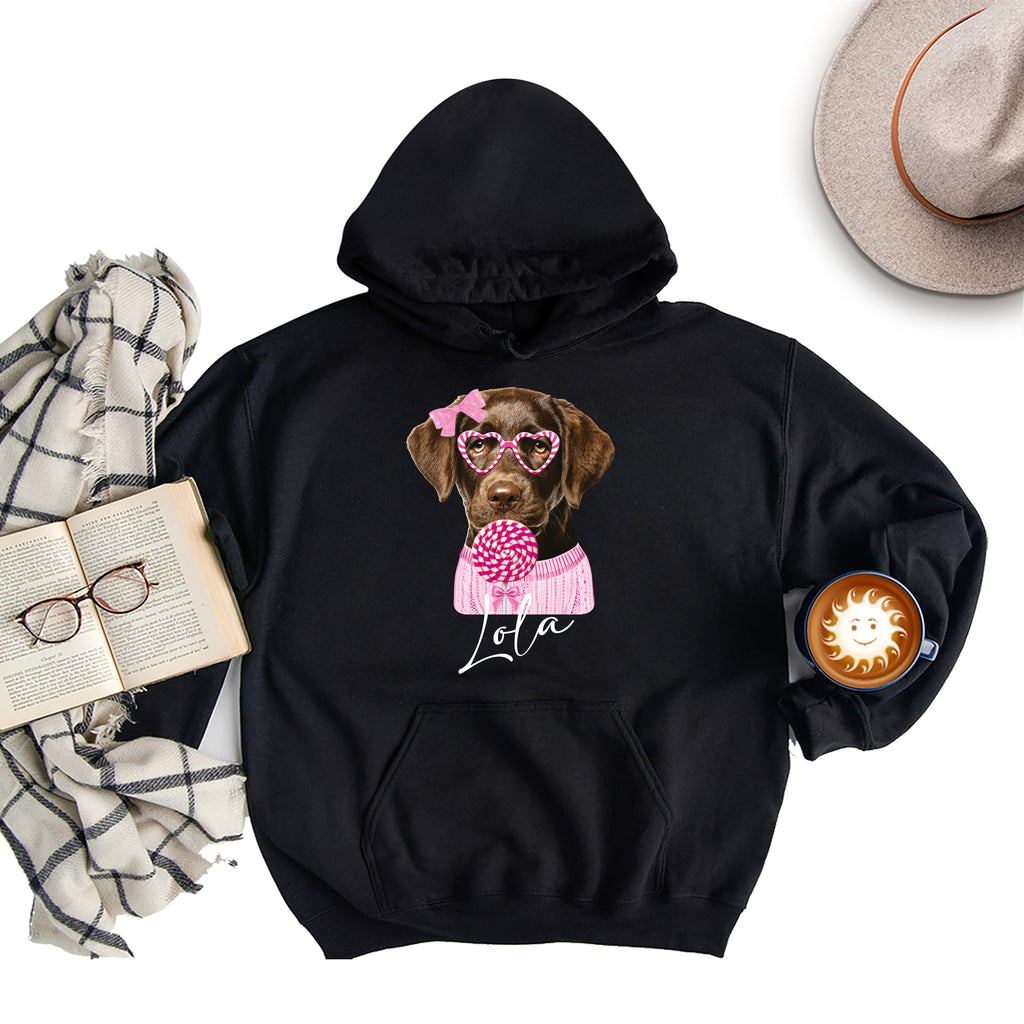 Personalized Dog Valentine Hoodie, Dog Owner Valentines Gift Hoodie