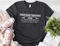 Procrastibaking Short Sleeve T-Shirt, Funny Baking T-Shirt