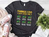 Things I Do In My Spare Time Tractor Short Sleeve T-Shirt, Funny Farm Tractor Shirt