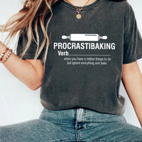 Procrastibaking Short Sleeve T-Shirt, Funny Baking T-Shirt