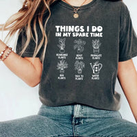 Things I Do in My Spare Time Plants Short Sleeve T-Shirt, Funny Garden T-Shirt