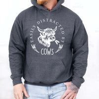 Easily Distracted By Cows Hoodie, Funny Cow Hoodie