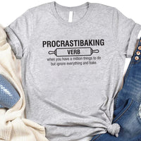 Procrastibaking Short Sleeve T-Shirt, Funny Baking T-Shirt