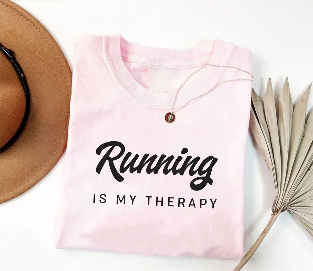 Running Is My Therapy Short Sleeve T-Shirt, Hiking Shirt