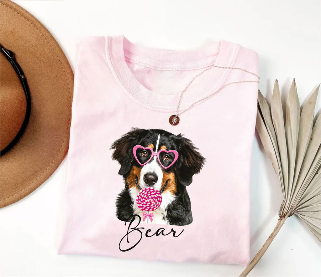 Personalized Dog Valentine Short Sleeve T-Shirt, Dog Owner Valentines Gift Shirt