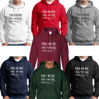 I'm Here I'm Awake Don't Push It Hoodie, Funny Gamer Hoodie