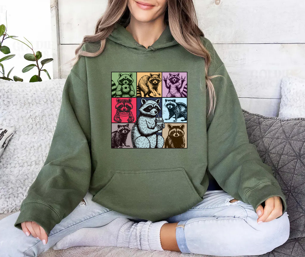 Raccoon Drink Coffee Hoodie, Raccoon Lover Gift Hoodie