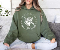 Easily Distracted By Cows Hoodie, Funny Cow Hoodie