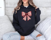 Coquette Valentine's Day Heart Bow Hoodie, Valentine's Day Bow Hoodie