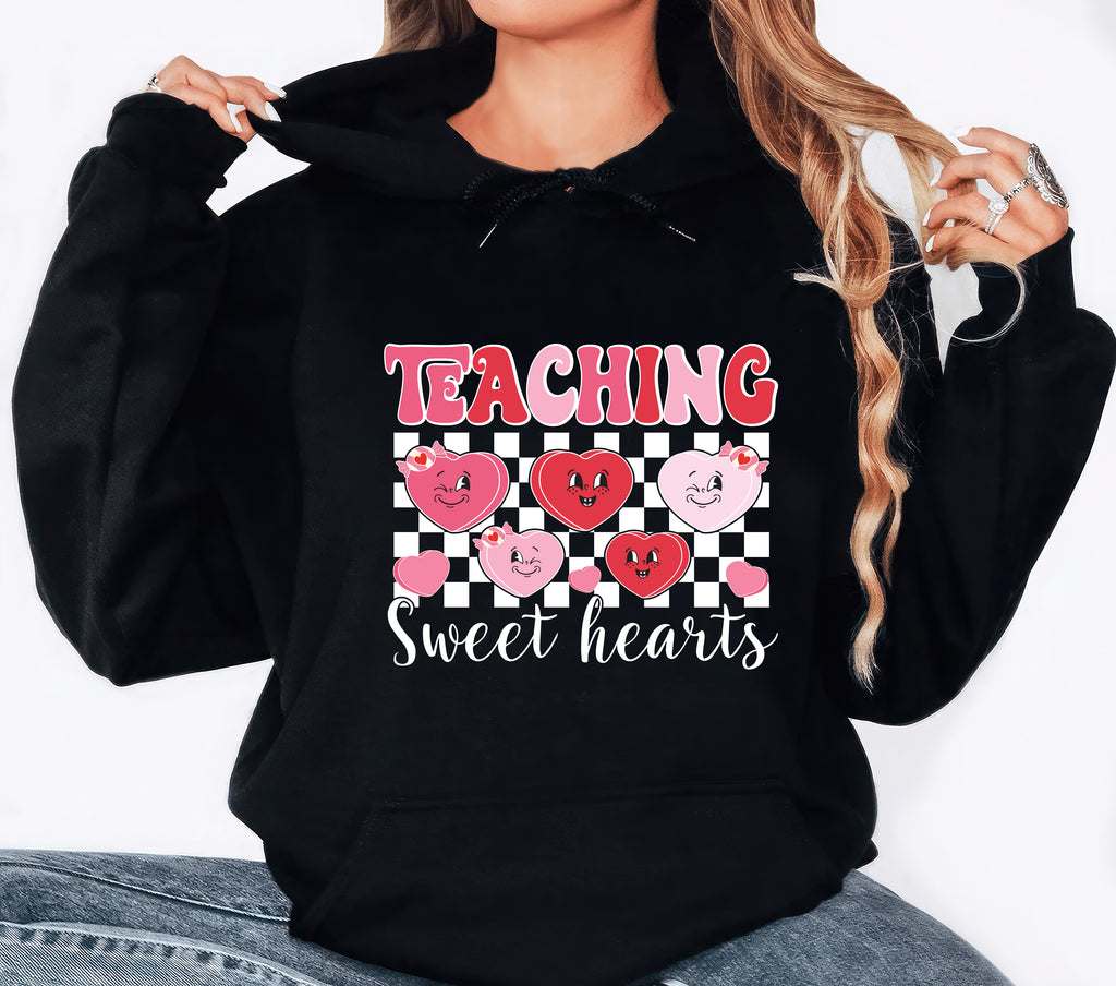 Teaching Sweethearts Teacher Hoodie, Valentine Gifts Hoodie