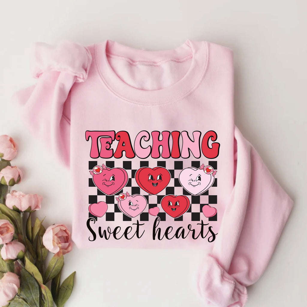 Teaching Sweethearts Teacher Sweatshirt, Valentine Gifts Pullover