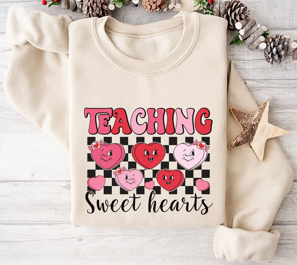 Teaching Sweethearts Teacher Sweatshirt, Valentine Gifts Pullover