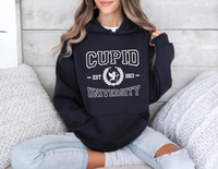 Cupid University Hoodie, Cute Valentine's Day Graphic Hoodie