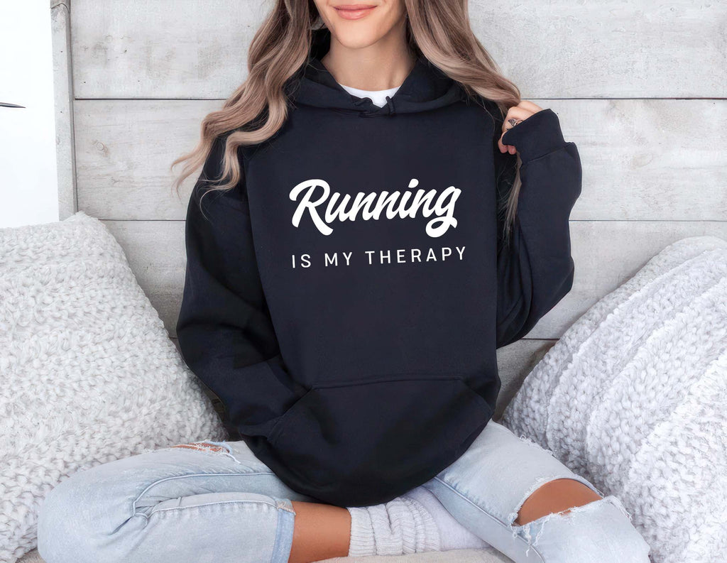 Running Is My Therapy Hoodie, Hiking Hoodie