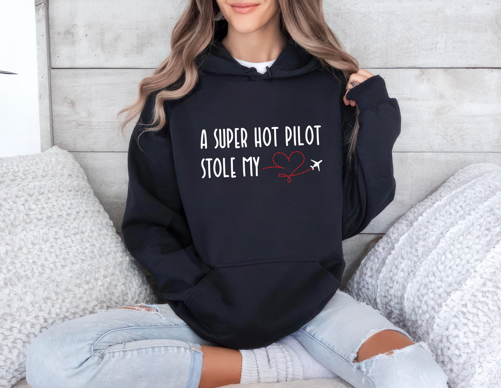 A Super Hot Pilot Stole My Heart Hoodie, Pilot Girlfriend Hoodie, Pilot Wife Hoodie