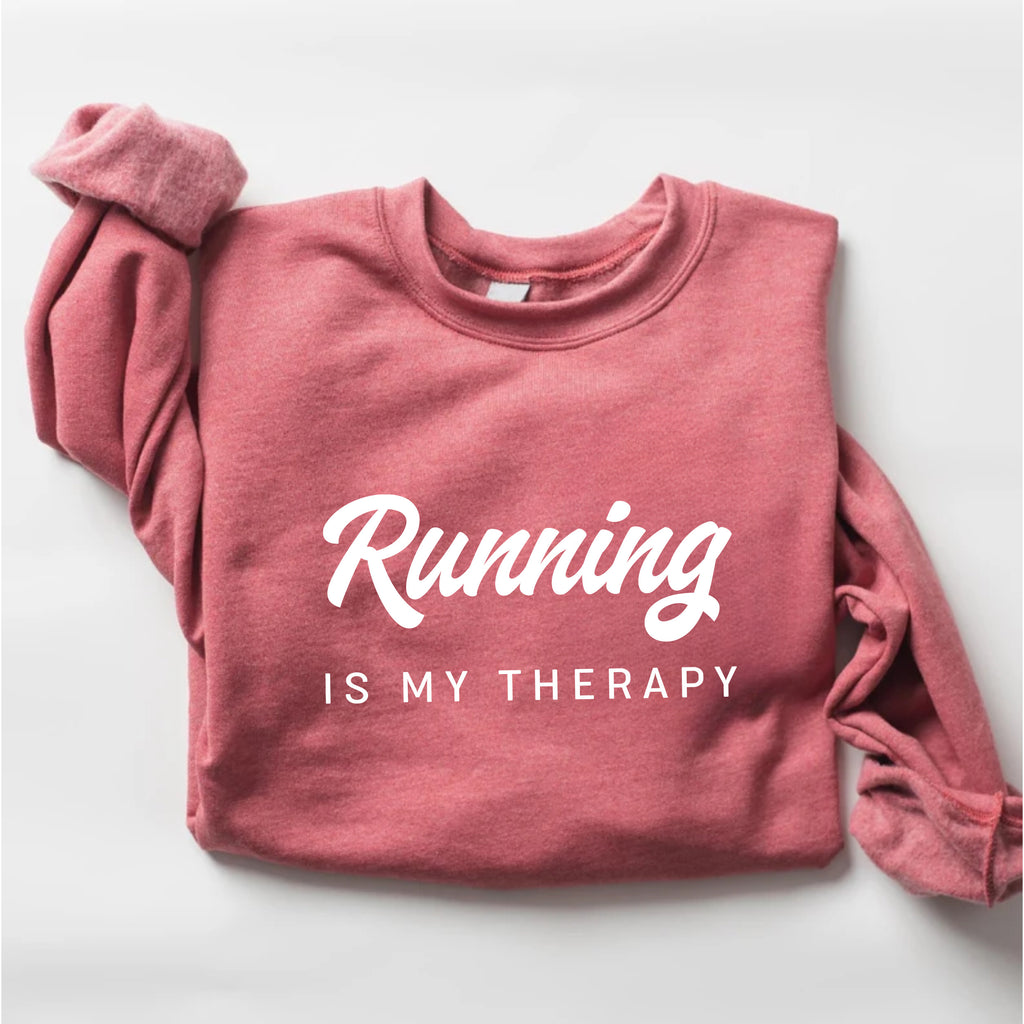 Running Is My Therapy Sweatshirt, Hiking  Sweatshirt