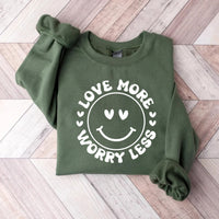 Valentine's Day Love Sweatshirt, Love More Worry Less Sweatshirt