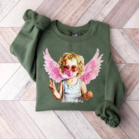 Blowing Bubble Cupid Sweatshirt, Valentine's Day Sweatshirt