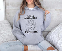 Easily Distracted By Peckers Hoodie, Funny Chicken Hoodie