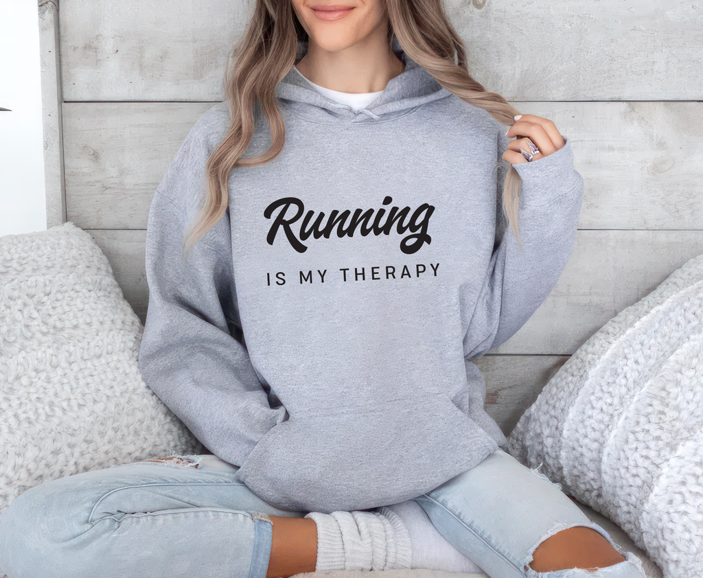 Running Is My Therapy Hoodie, Hiking Hoodie