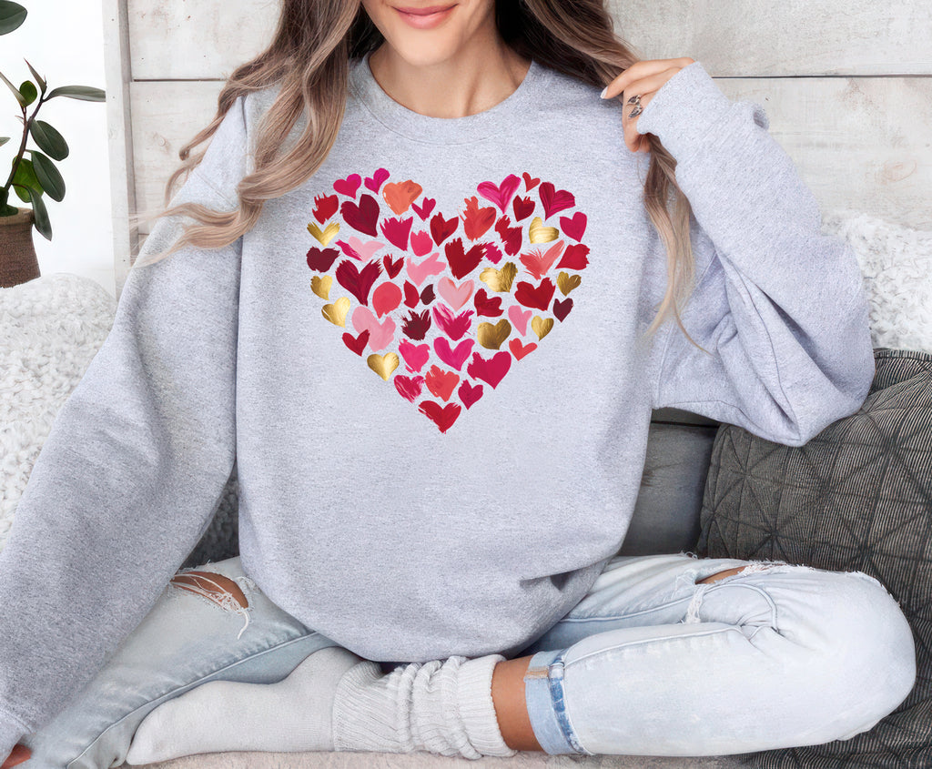 Valentine's Day Heart Sweatshirt, Girls Valentine Gift