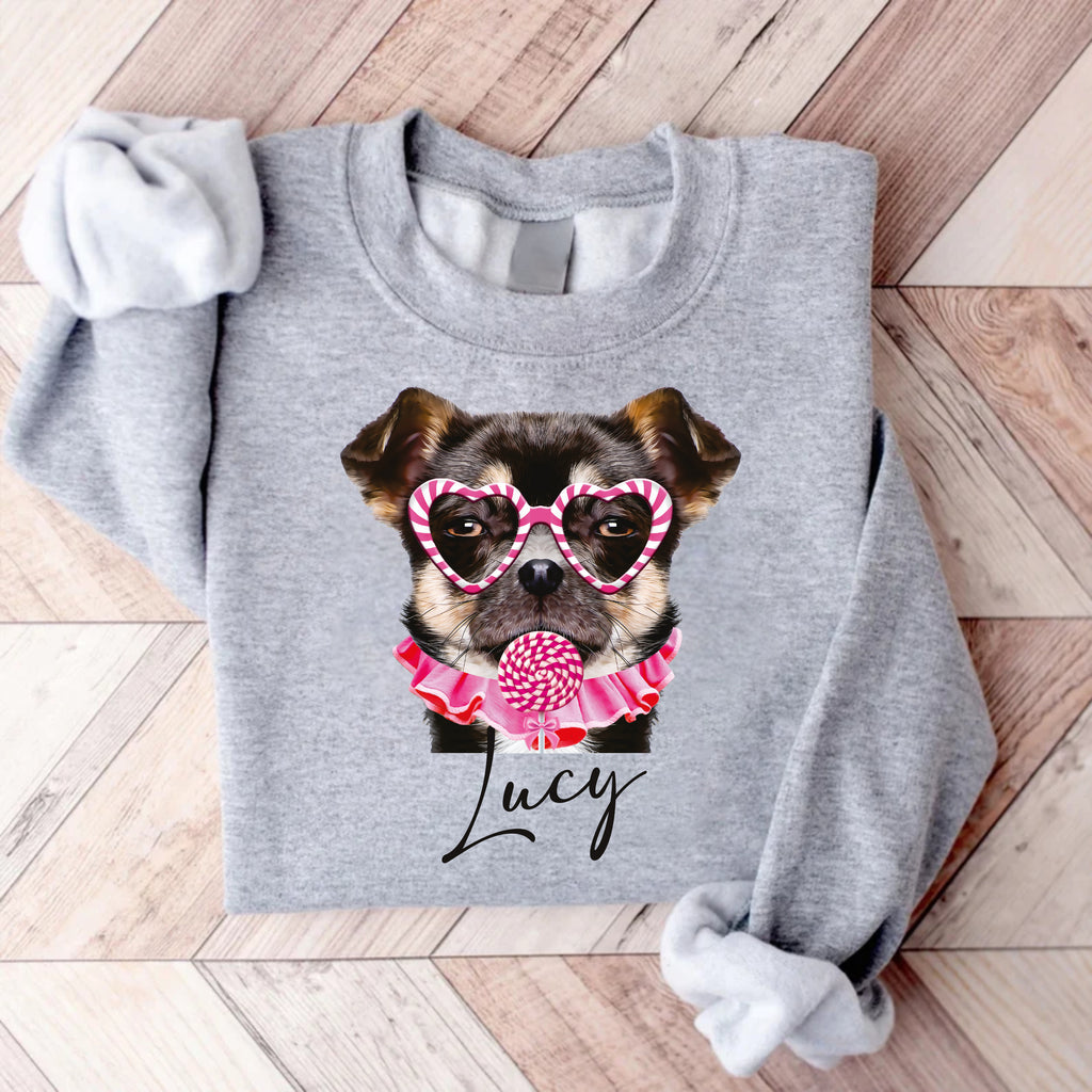 Personalized Dog Valentine Sweatshirt, Dog Owner Valentines Gift