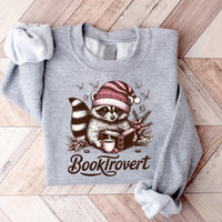 Booktrovert Sweatshirt, Book Lover Pullover, Funny Raccoon Sweatshirt