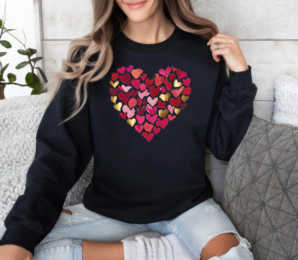 Valentine's Day Heart Sweatshirt, Girls Valentine Gift