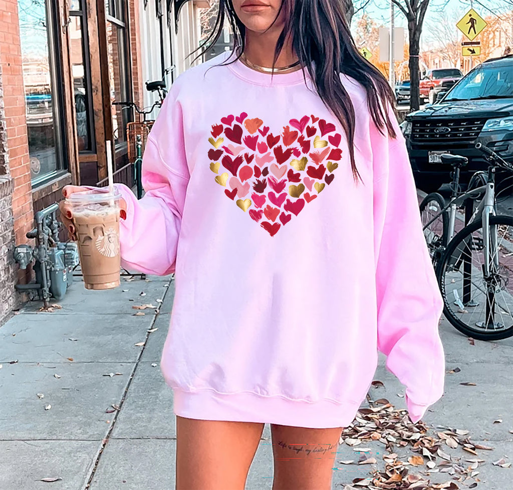 Valentine's Day Heart Sweatshirt, Girls Valentine Gift