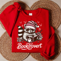 Booktrovert Sweatshirt, Book Lover Pullover, Funny Raccoon Sweatshirt