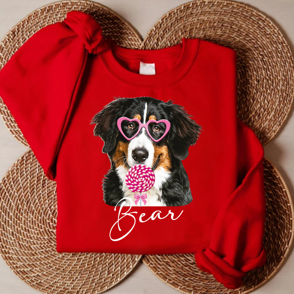 Personalized Dog Valentine Sweatshirt, Dog Owner Valentines Gift