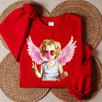 Blowing Bubble Cupid Sweatshirt, Valentine's Day Sweatshirt