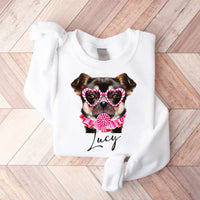 Personalized Dog Valentine Sweatshirt, Dog Owner Valentines Gift