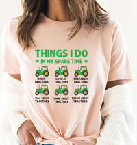 Things I Do In My Spare Time Tractor Short Sleeve T-Shirt, Funny Farm Tractor Shirt