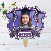 Custom Face Fans With Wooden Handle, Graduation Head, Grad Face Fans, Class of 2025 Head Fans, Graduation Faces on a Stick